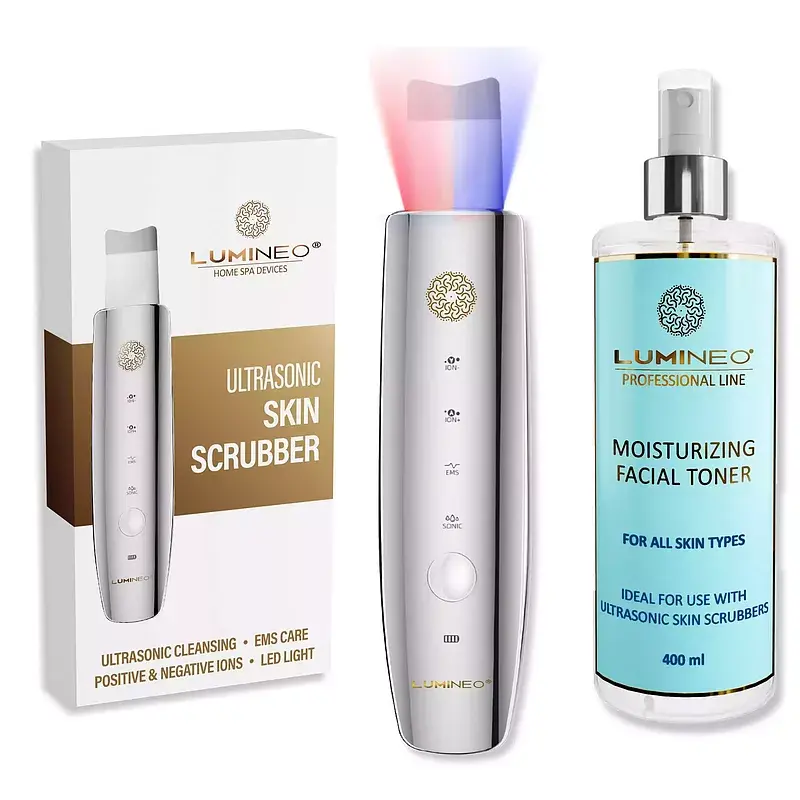 Peeling kawitacyjny led + tonik nawilżający lumineo