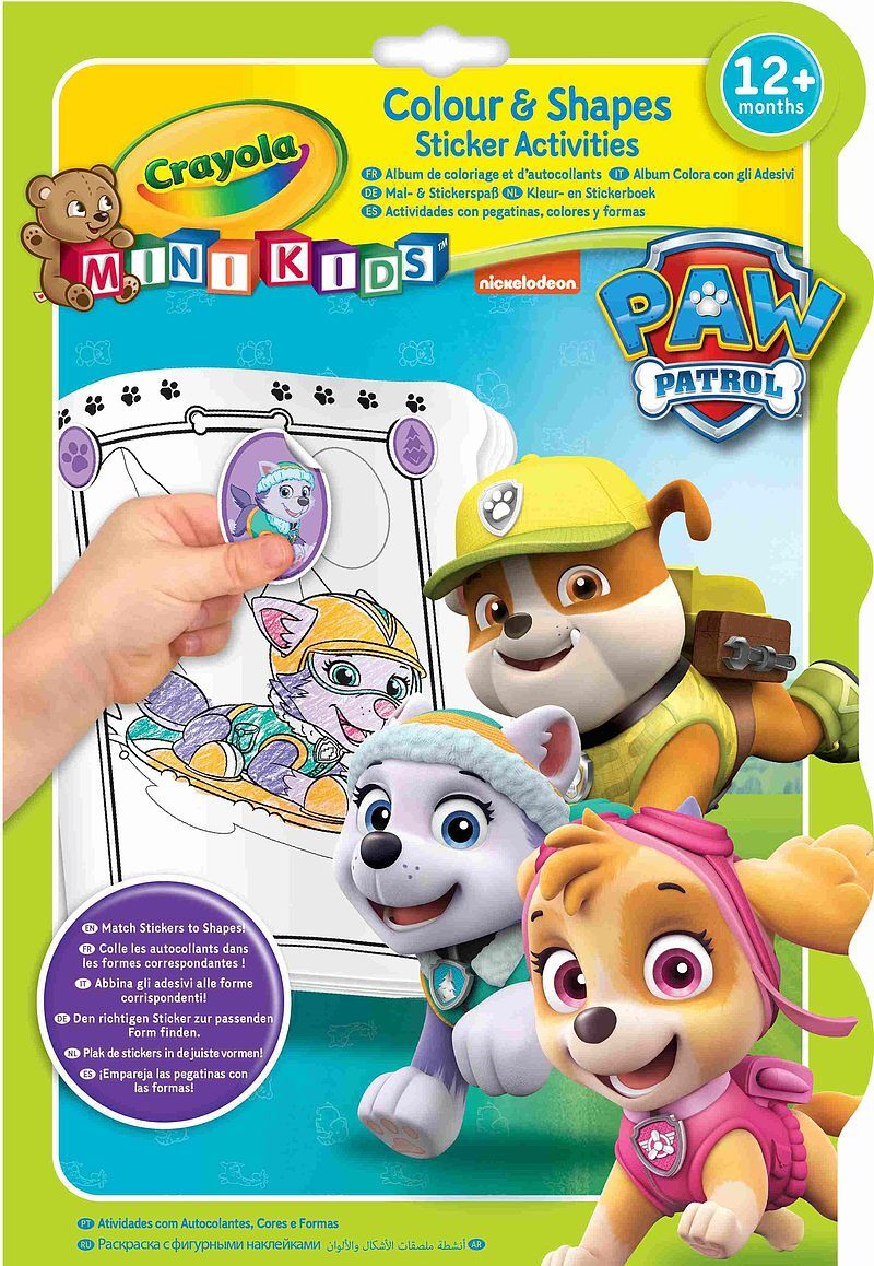 Książka z ćwiczeniami kolory i kształty psi patrol crayola