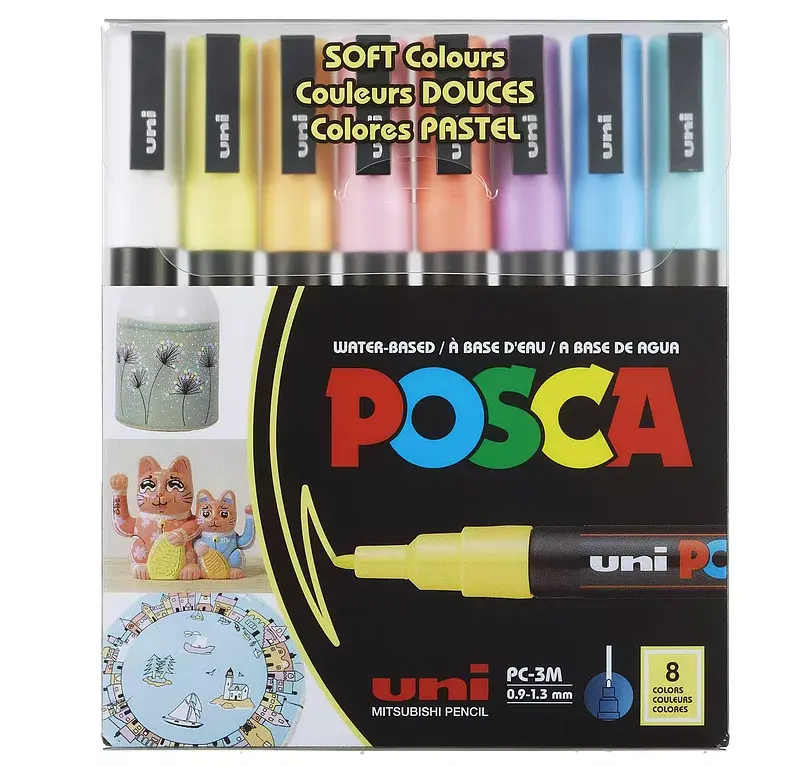 Markery pc-3m soft colors pastelowe kolory posca uni