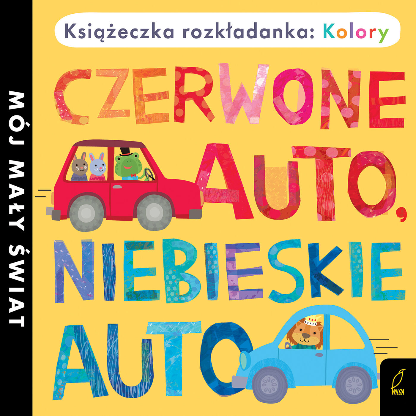 Książka rozkładanka. Czerwone auto, niebieskie auto