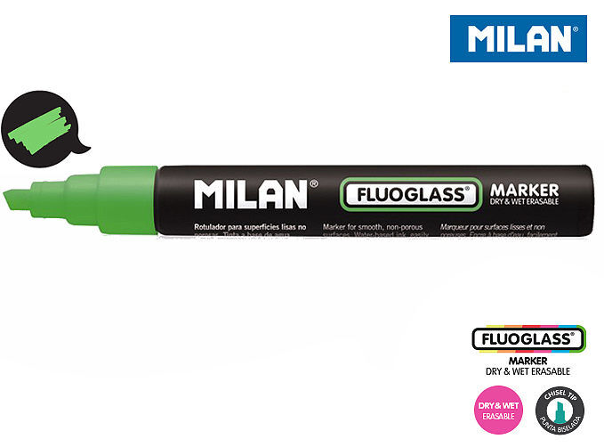 Marker do szyb milan fluoglass zielony