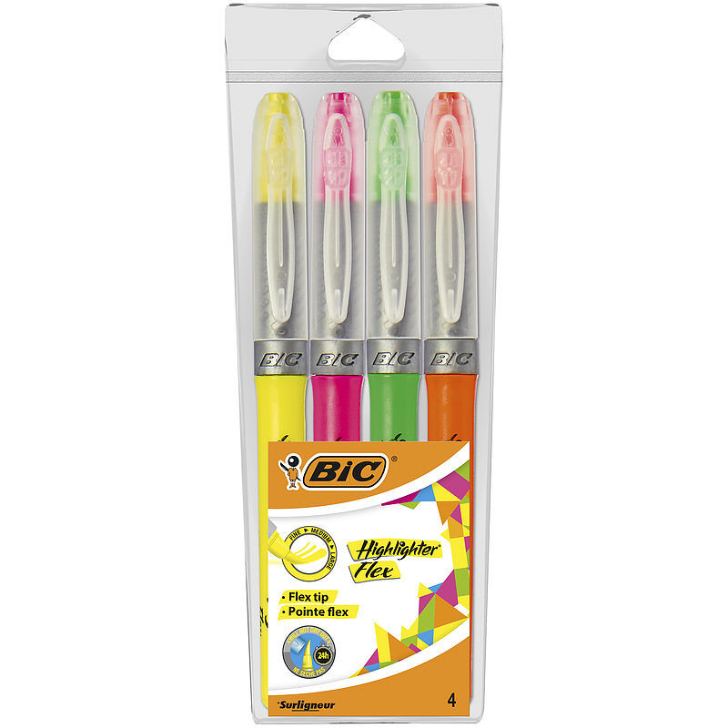 Zakreślacz bic highlighter flex mix ast etui 4szt