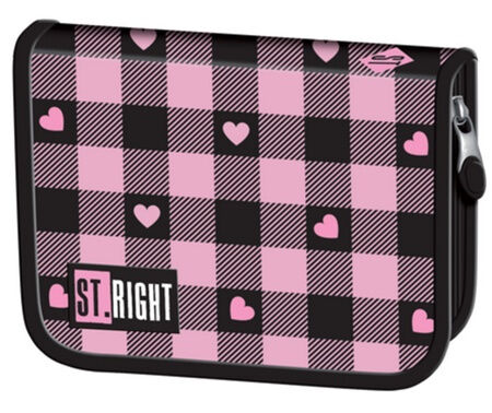 Piórnik jednoklapkowy bez wyposażenia Pink Checkered