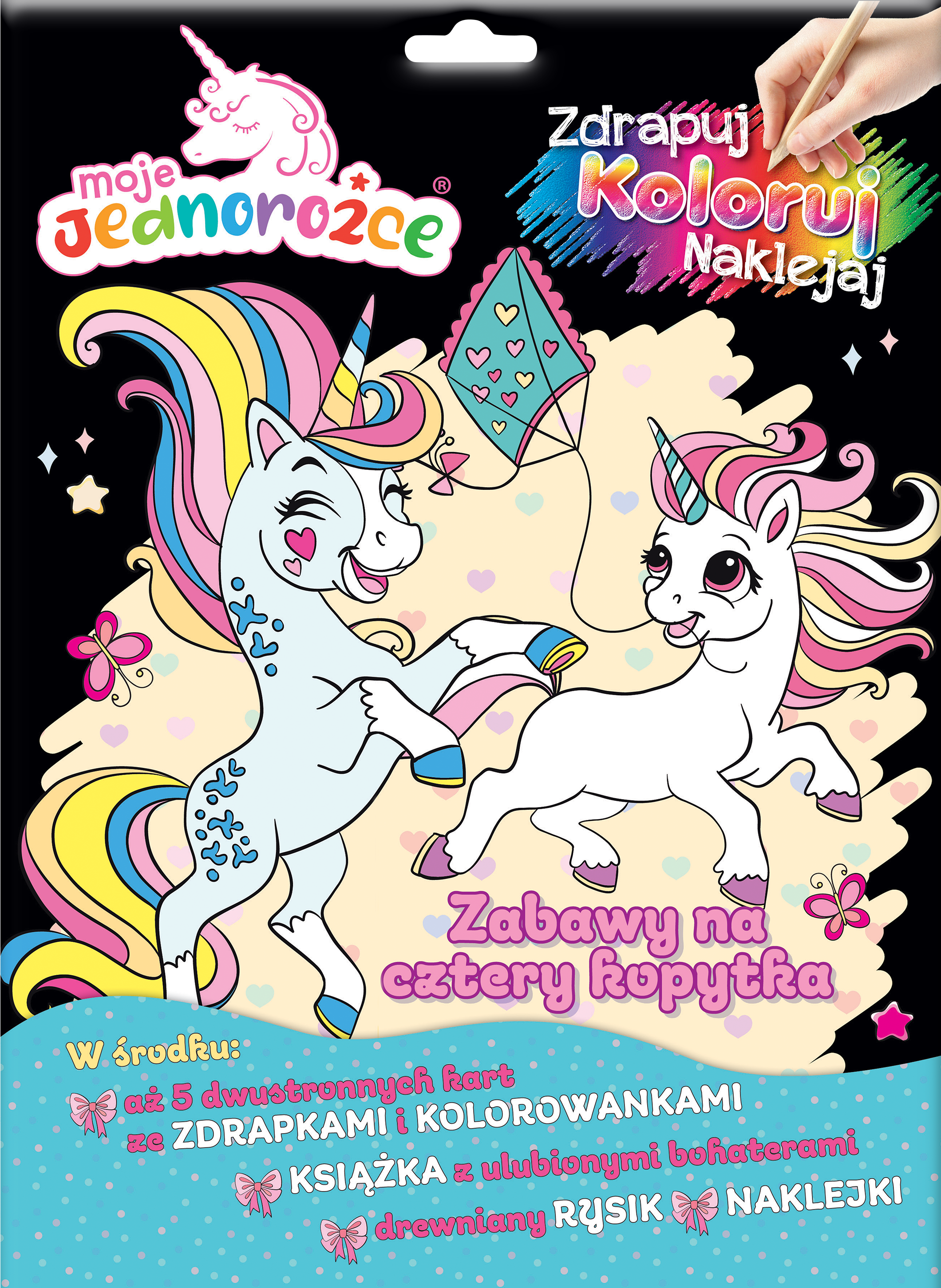 Moje Jednorożce. Zdrapuj, koloruj, naklejaj