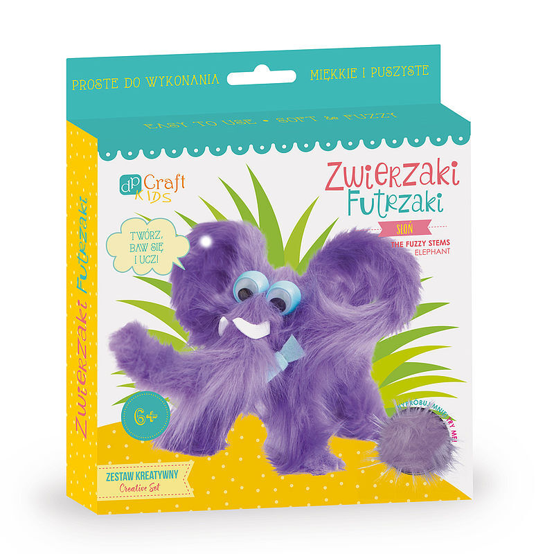 Zestaw diy zwierzaki futrzaki słoń