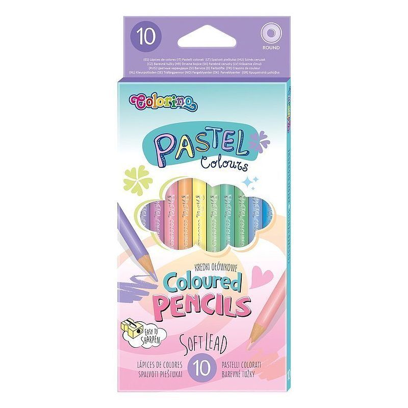 Kredki ołówkowe okrągłe Pastel 10 kolorów