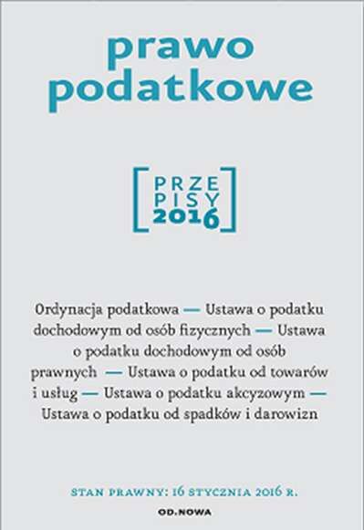 Prawo podatkowe 01. 2016