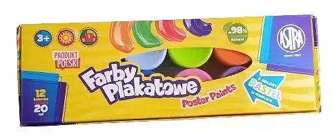 Farby plakatowe astra 12 kolorów