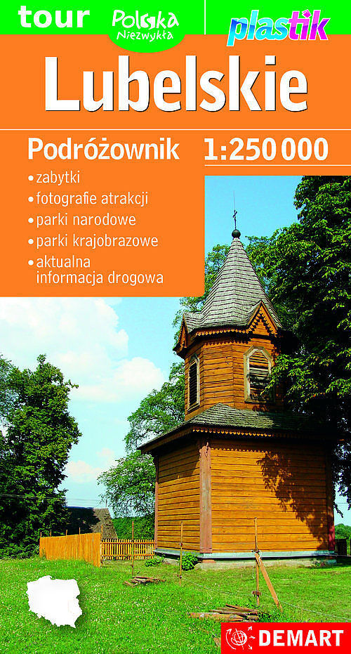 Lubelskie. Podróżownik - mapa turystyczna Plastik w skali 1:250 000
