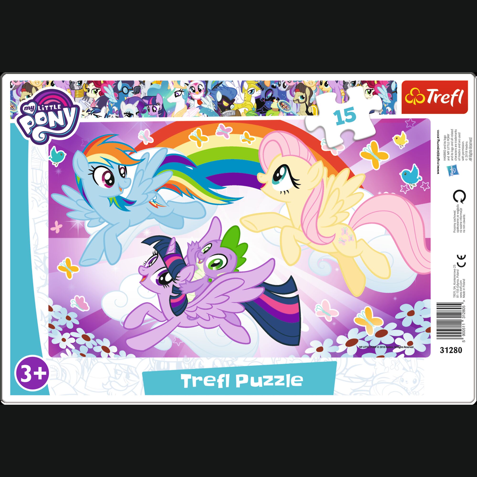 Puzzle 15 ramkowe My Little Pony zabawa kucyków 31280