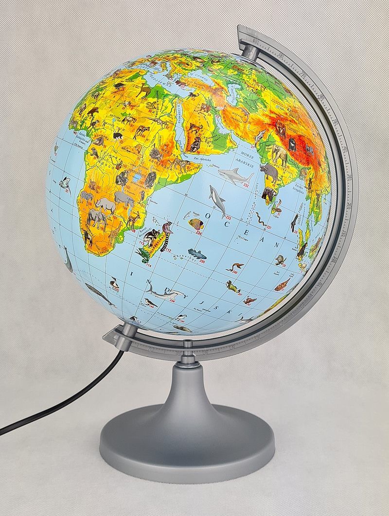 Globus 250 zoologiczny podświetlany z opisem multi globe ar z aplikacją