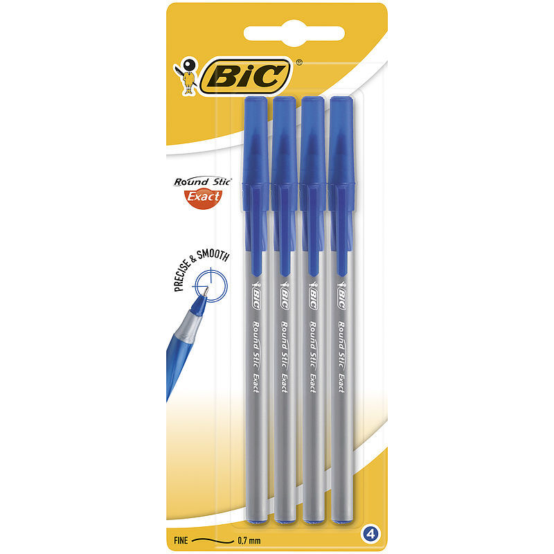 Długopis bic round stic exact niebieski blister 4szt