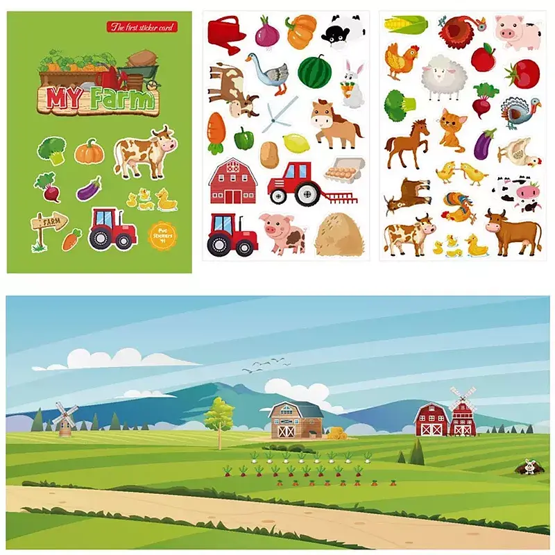 Książeczka z naklejkami Farma