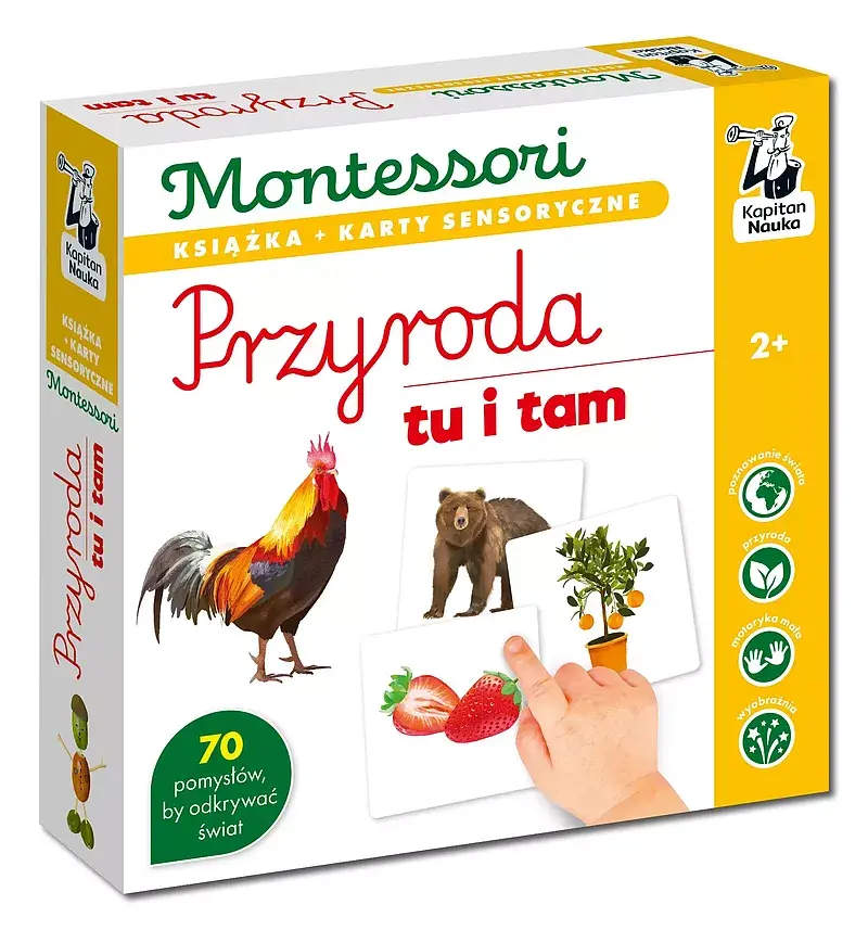 Montessori. Przyroda tu i tam. Karty sensoryczne z książeczką. Kapitan Nauka