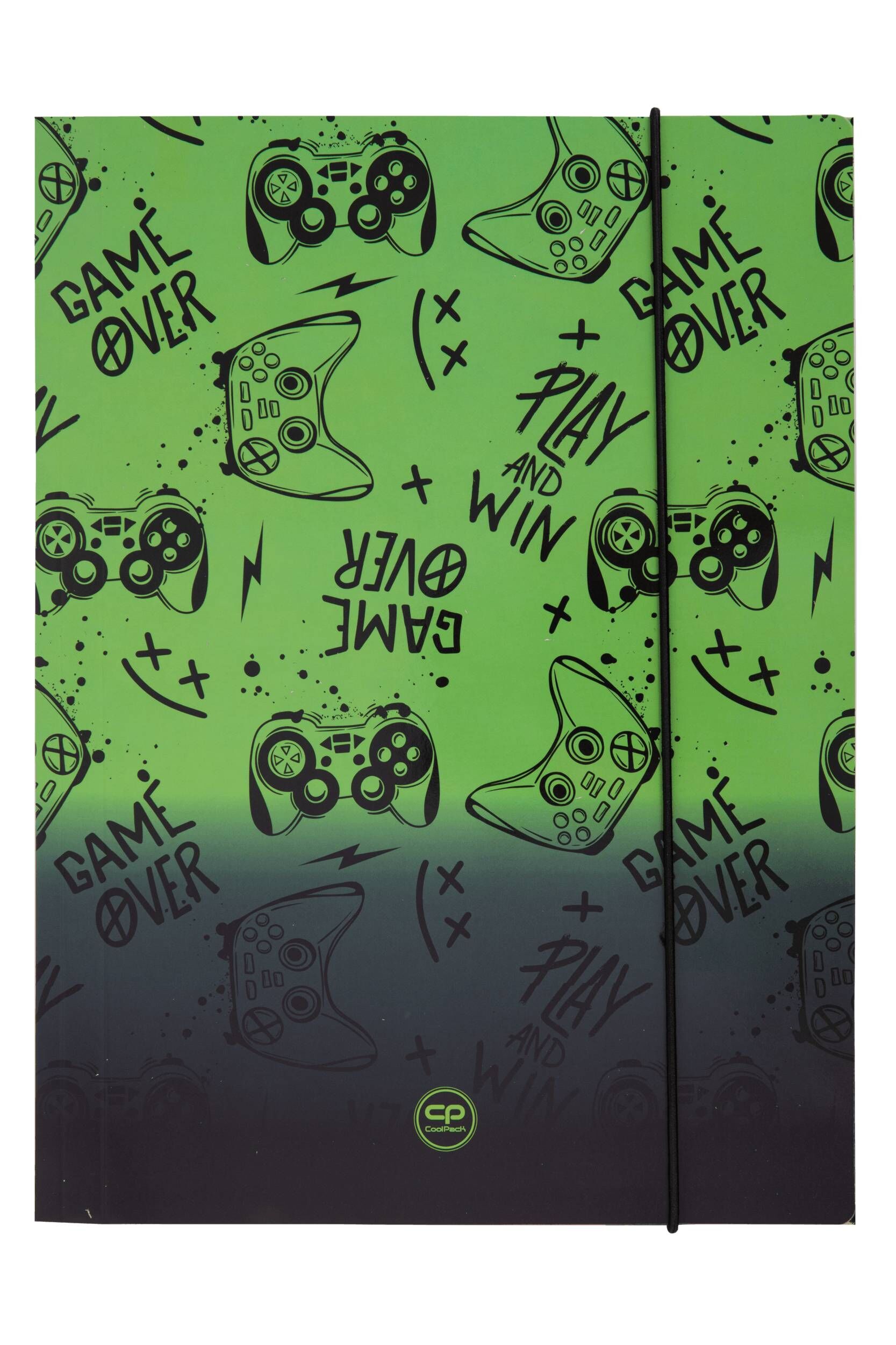 Teczka kartonowa z gumką A4  Coolpack Game Over Gradient Green