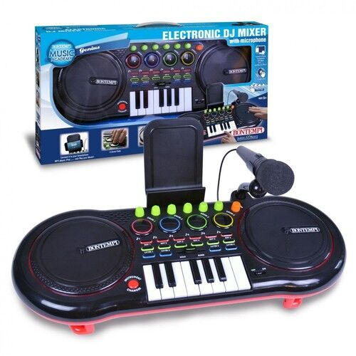 Mikser DJ z 2 padami do scratchowania i efektami świetlnymi