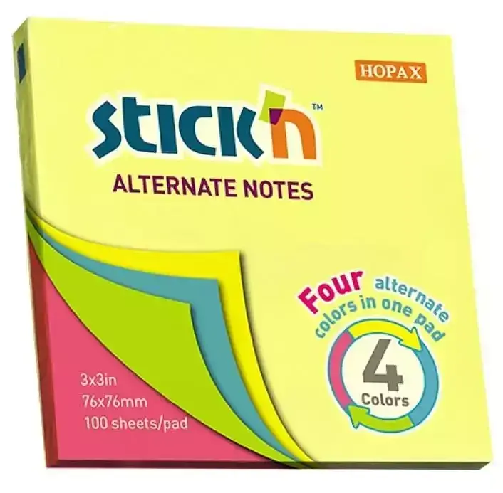 Notes samoprzylepny 76x76 mm neon maped 4-kolorowy