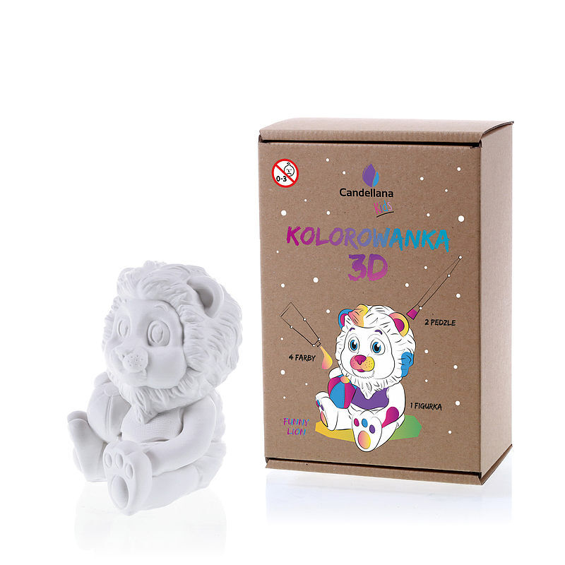 Kolorowanka 3d funny lion