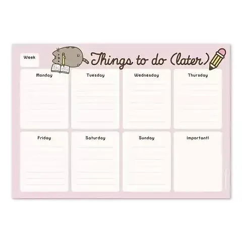 Planner a4 tygodniowy pusheen rose bpsa40001