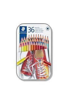 Kredki sześciokątne staedtler 36 kolorów w metalowym opakowaniu