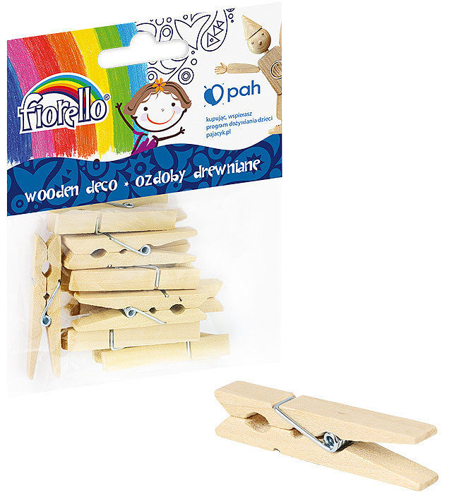 Ozdoby drewniane spinacz duży 48x7mm 12szt. Fiorello gr-wd645