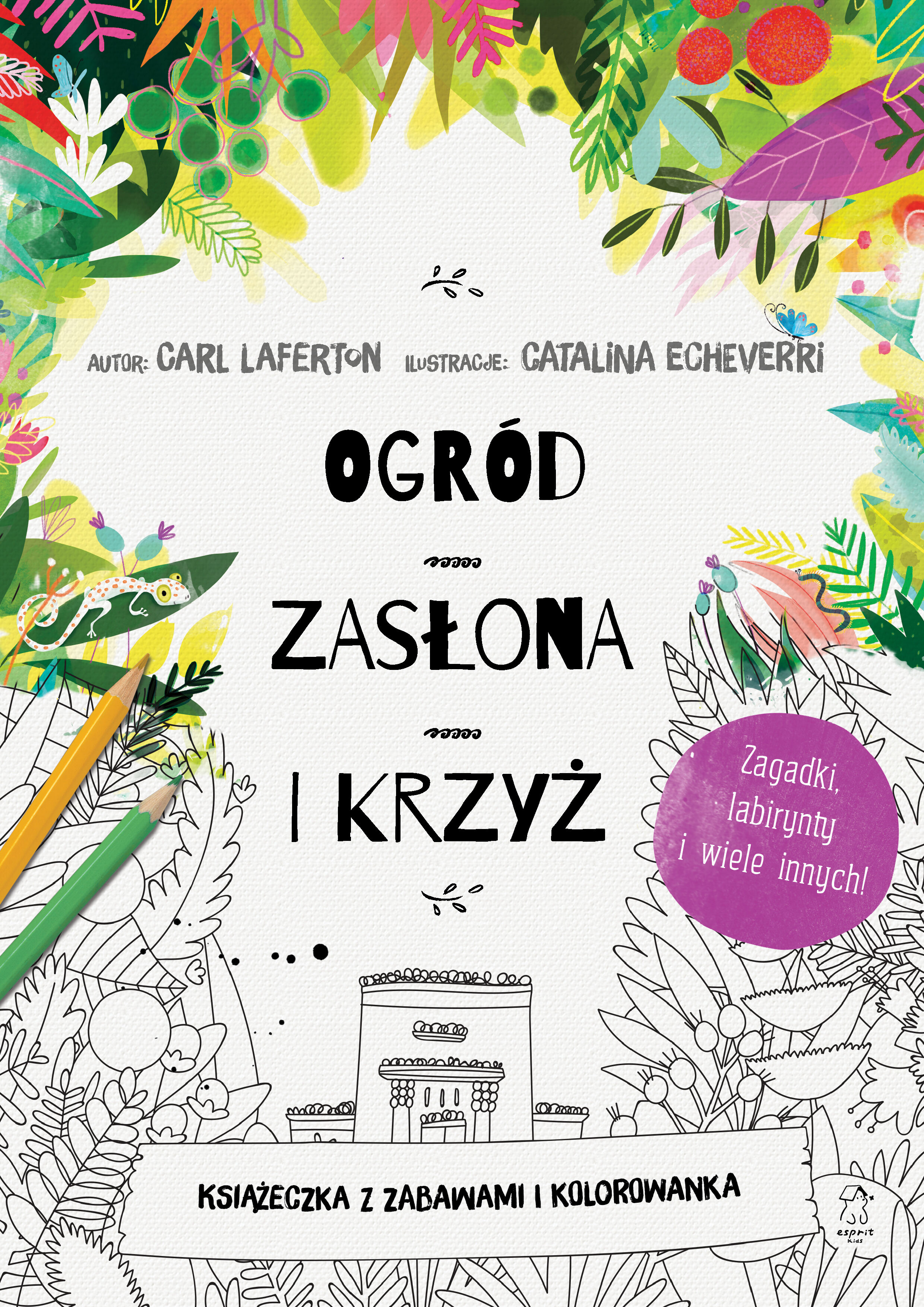 Ogród, zasłona i krzyż