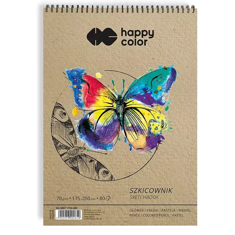 Szkicownik happy color na spirali 80 ark. 70gsm