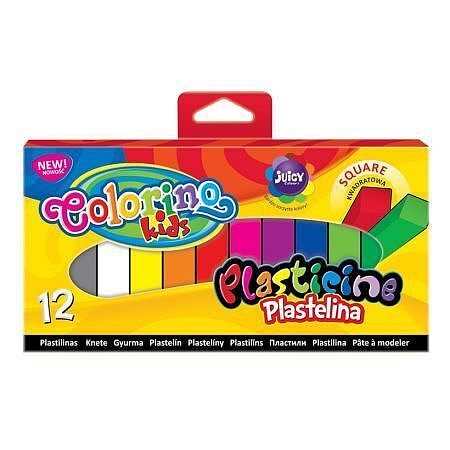 Plastelina 12 kol. Kwadratowa colorino kids new