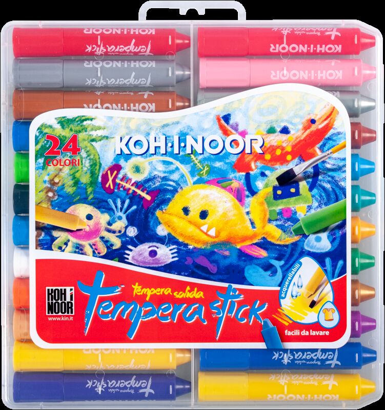 Kredki woskowe wykręcane Tempera stick DH3953 Koh-I-Noor 24 kolory