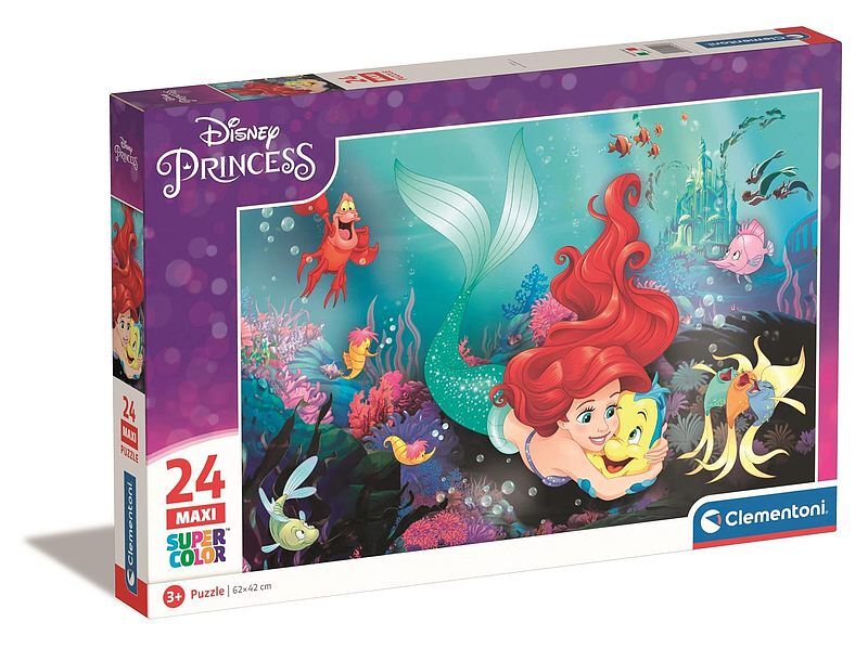 Puzzle 24 maxi super kolor disney princess little mermaid 24243