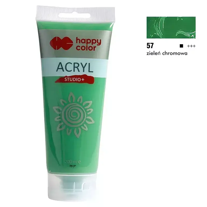 Farba akrylowa studio 200 ml zieleń chromowa happy color