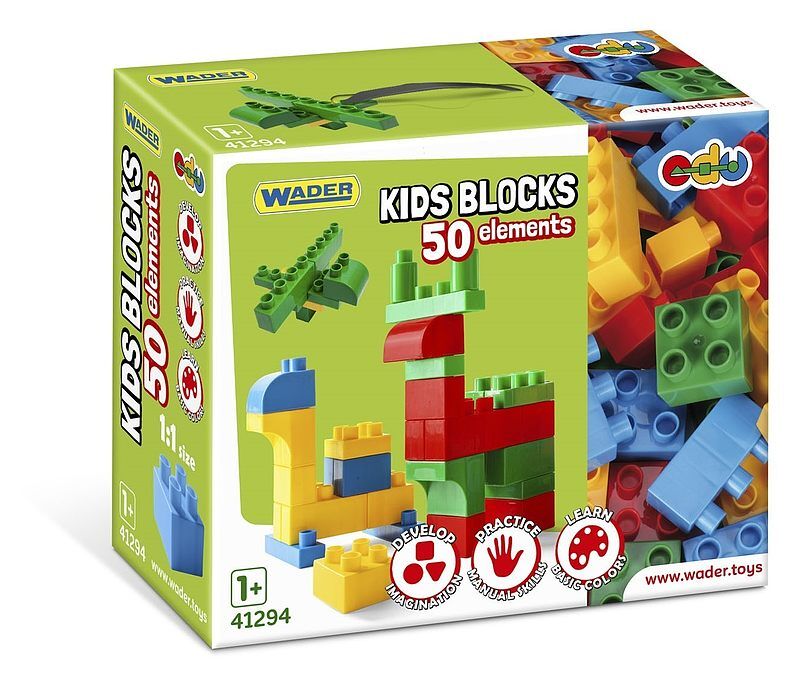 Klocki 50 elementów kids blocks w pojemniku 41294
