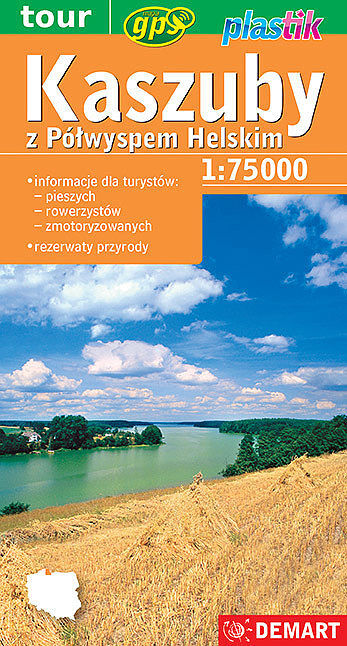 Kaszuby, Półwysep Helski. Mapa turystyczna Plastik w skali 1:75 000