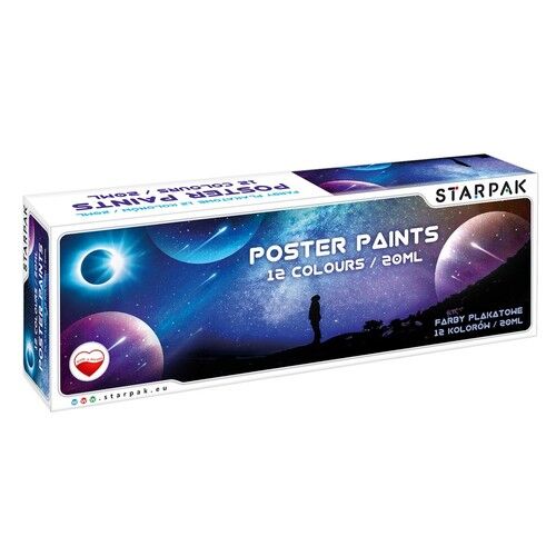 Farby plakatowe 12 kolorów 20ml Space