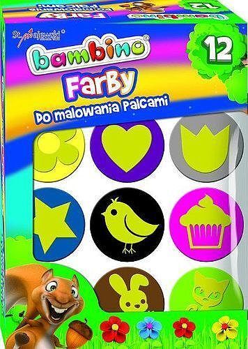 Farby do malowania palcami 12 kolorów