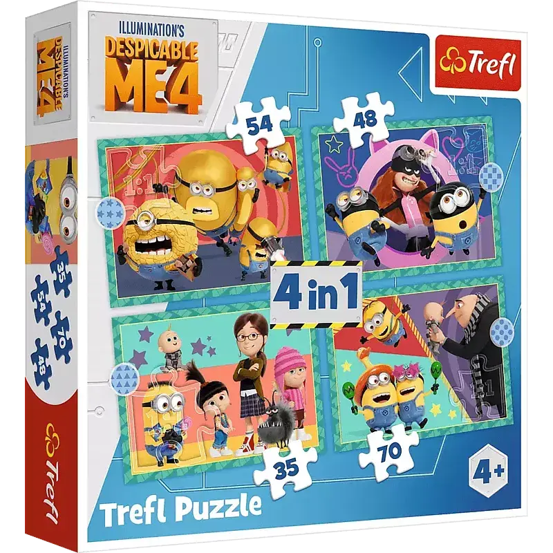 Puzzle 4w1 zwariowane minionki 34648