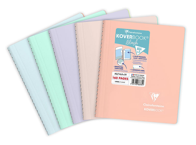 Kołozeszyt a5 80k kratka koverbook blush pp 1 sztuka mix kolorów