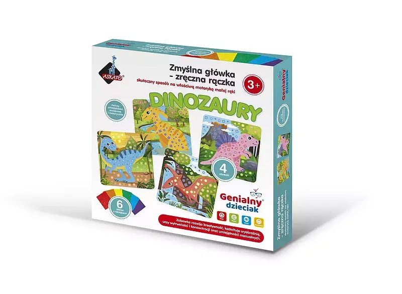 Piankowa wyklejanka Zmyślna główka zręczna rączka DINOZAURY