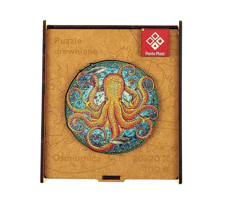 Puzzle 100 drewniane a4 ośmiornica