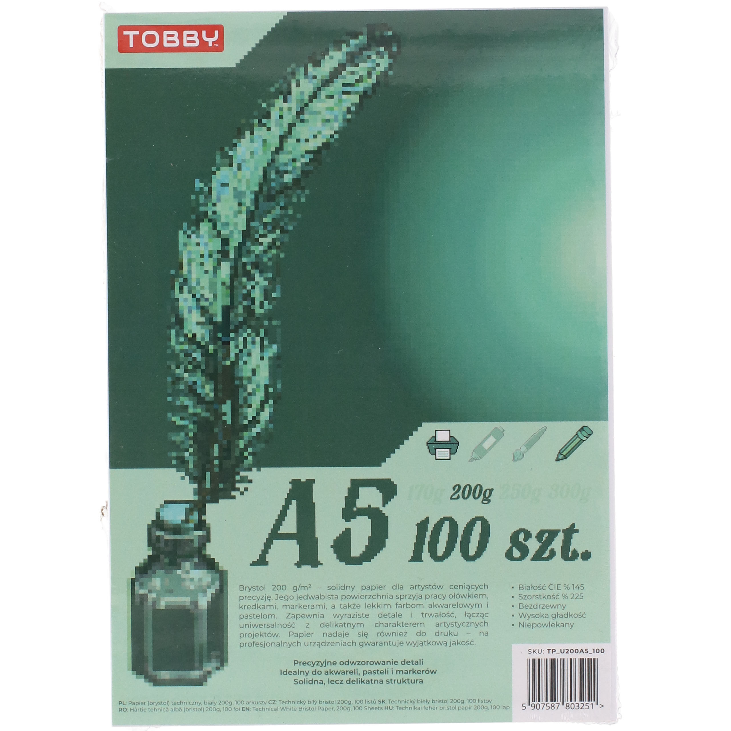 Papier Brystol A5 100 ark.200g
