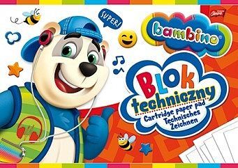Blok techniczny a4 10k białe kartki bambino pakiet 10 sztuk