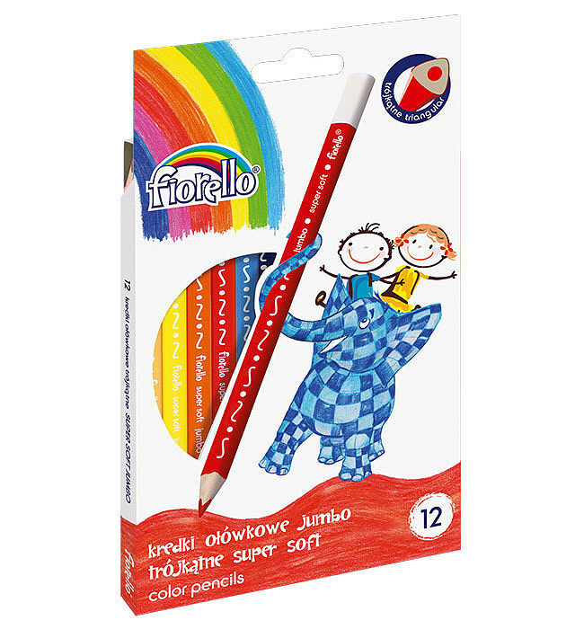 Kredki fiorello super soft jumbo 12 kolorów