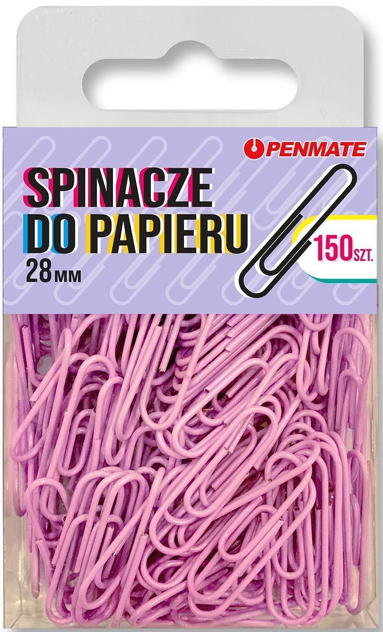 Spinacze do papieru penmate fiołkowe 28 mm tt8314