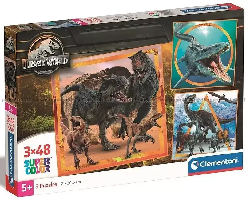 Puzzle 3 x 48 super kolor jurassic world 25314