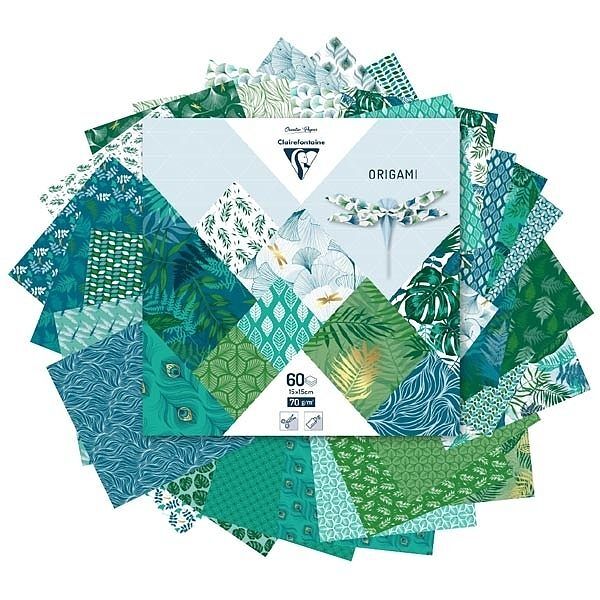 Papier do origami 15x15 cm 60 arkuszy Vegetal chic