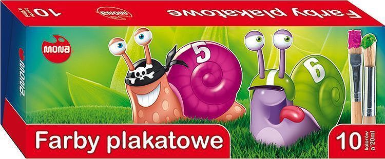 Farby plakatowe mona 10 kolorów, 20 ml