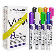 Markery kredowe neonowe rawmark 8 kolorów