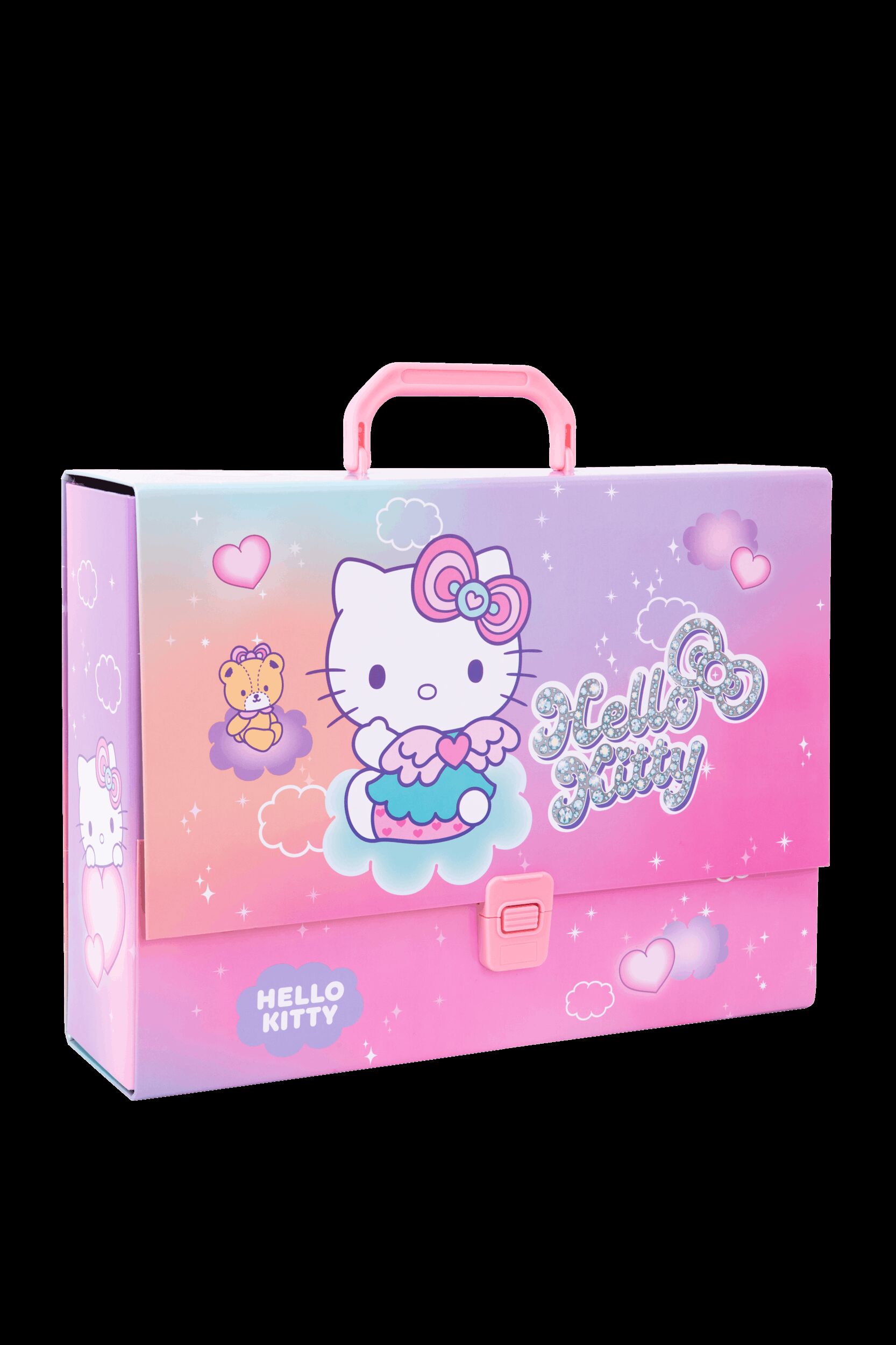 Teczka przestrzenna tekturowa z gumką A4 Hello Kitty Pink wzór 3