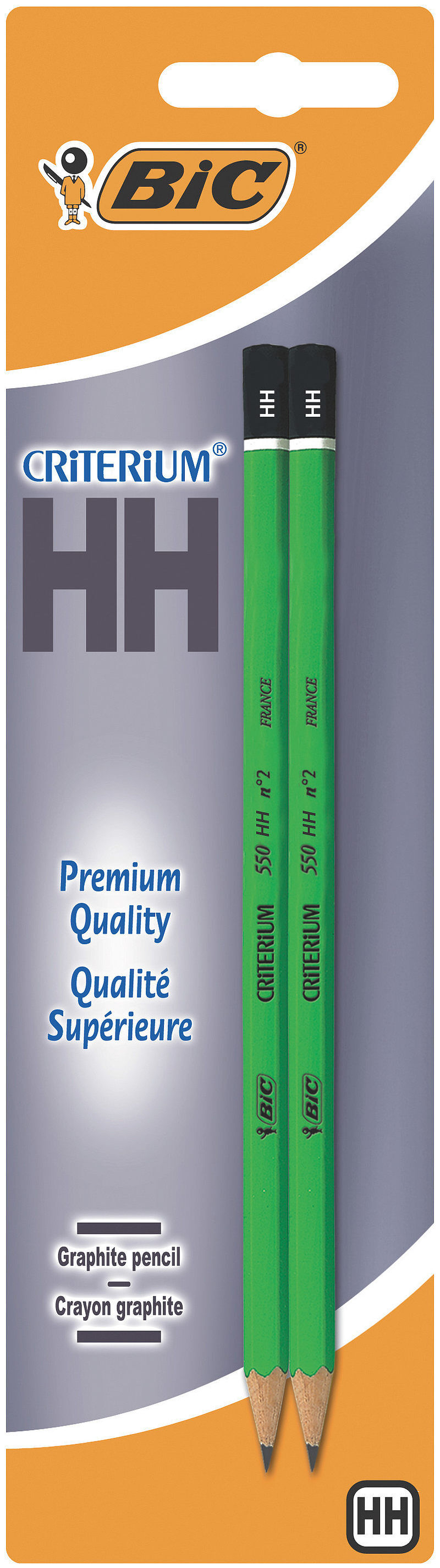 Ołówek bez gumki bic criterium 550 hh 2 szt. Blister