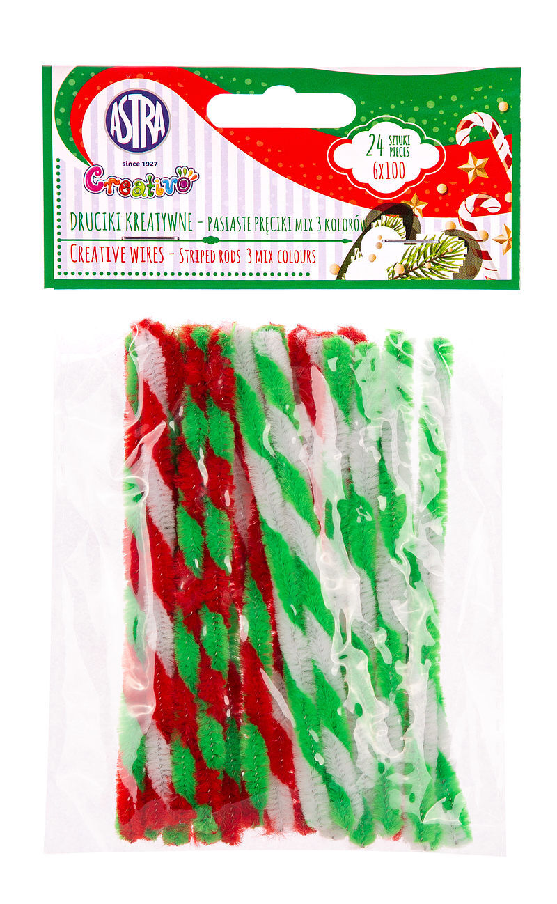 Druciki kreatywne zebra mix 3 kolorów 24 sztuki